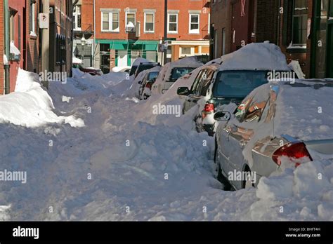 Snow storm Boston Massachusetts USA New England Stock Photo - Alamy