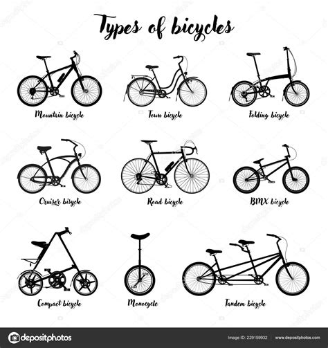 Types Bicycle Bikes Black Stock Vector Image by ©ko.t.3208.gmail.com #229159932