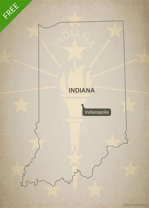 Free vector map of Indiana outline | One Stop Map