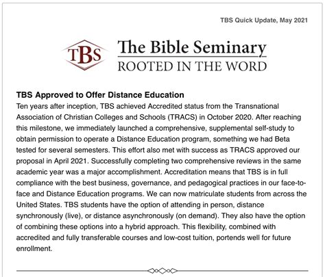 Seminary | The Bible Seminary | United States