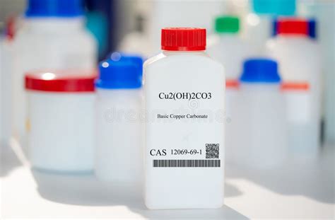 Cu2(OH)2CO3 Basic Copper Carbonate CAS 12069-69-1 Chemical Substance in White Plastic Laboratory ...