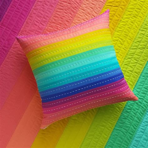 Rainbow Quilts and Pillow | Rainbow quilt, Stash fabrics, Quilts