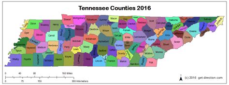 Map of Tennessee Counties