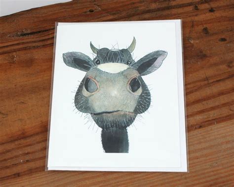 Cow nose note card nosy farm animal illustration barnyard | Etsy | Cow drawing, Card art, Animal ...