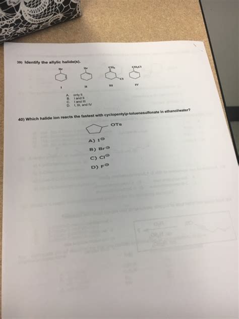 Solved Identify the allylic halide(s). Which halide ion | Chegg.com