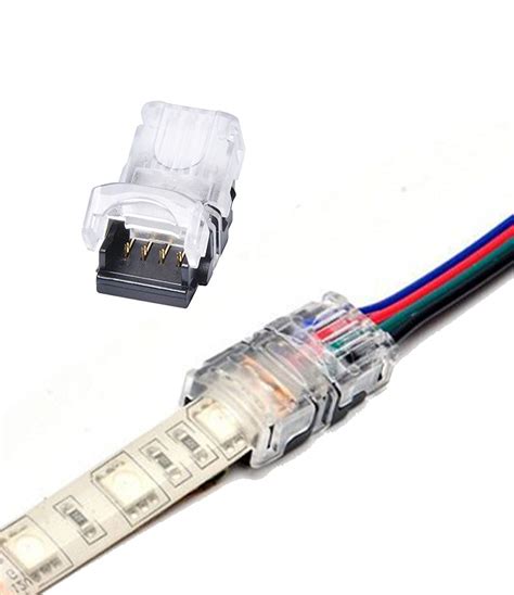 Rgb 5050 4pin Led Strip Connectors 10pcs Strip To Wire Connector For ...