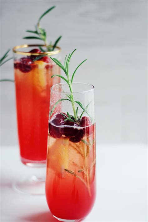 Cranberry Rosemary Champagne Cocktails - Parsnips and Pastries