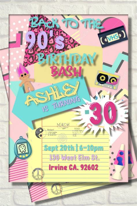 90s Invitation 90s Party Invitation 90s Birthday Party - Etsy | 90's ...