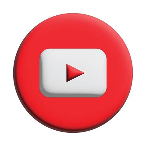 3D youtube logo icon isolated on transparent background 45872286 PNG