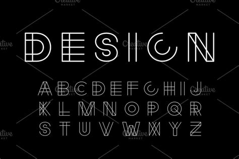 Linear designer creative font | Graphic Objects ~ Creative Market