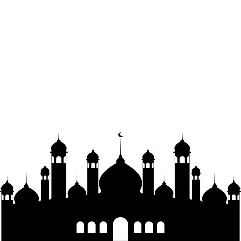 Illustration of Islamic Mosque Silhouette Vector 7438247 Vector Art at ...