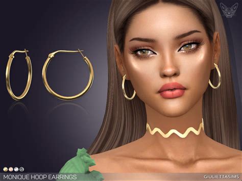 The Sims Resource - Monique Hoop Earrings