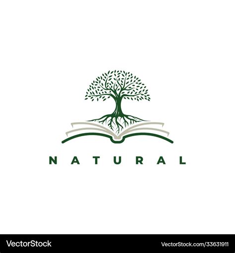 Book with tree logo design symbol template Vector Image