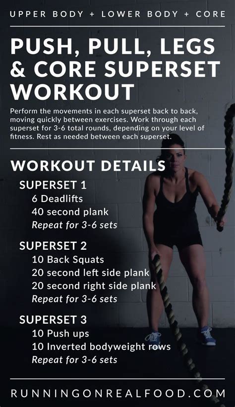 Push, Pull, Legs and Core Superset Workout for Full-Body Strength ...