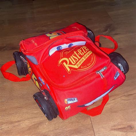 lightning mcqueen kid sized backpack #disney... - Depop