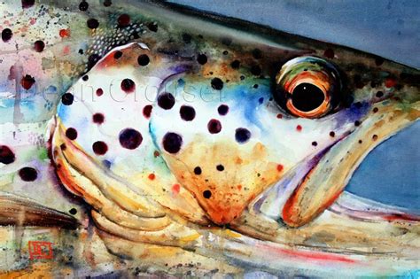 BROWN TROUT Watercolor Fish Art Print by Dean Crouser - Etsy