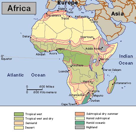 Map Of Climates Of Africa