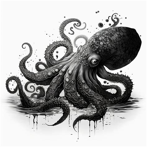 Octopus Tattoo Design White Background PNG File Download High ...