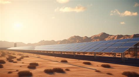 Premium Photo | Solar panels in the desert