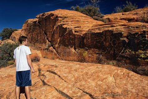 Discover the hidden Snow Canyon Petroglyphs in a slot canyon – Travel Tom's | Slot canyon ...