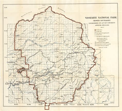 Antique Map of Yosemite National Park 1906 : nwcartographic.com – New ...