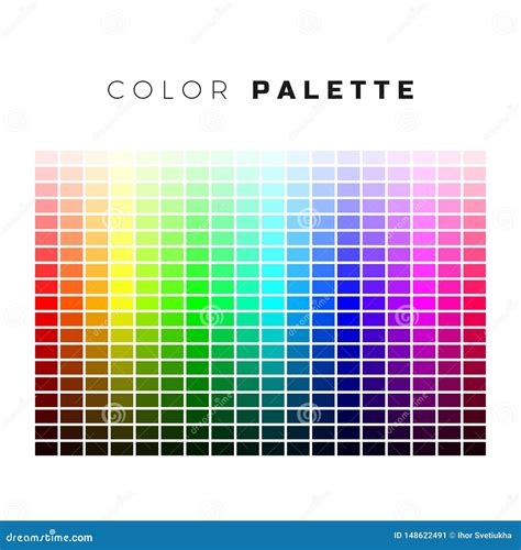 Colorful Palette. Set of Bright Colors of Rainbow Palette. Full Spectrum of Colors Stock Vector ...
