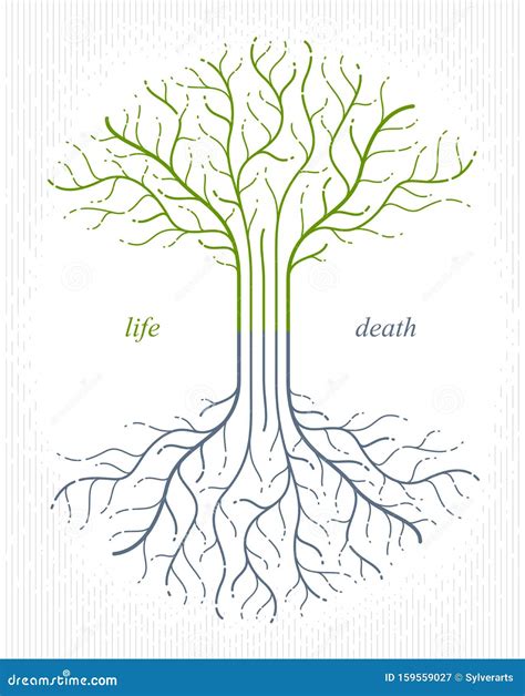 Tree of Life, Life and Death, the Cycle of Life, Vector Logo Drawing in ...