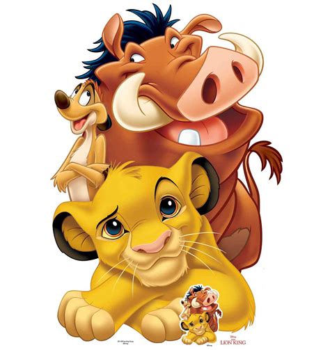 Lion King-groep met Simba, Timon en Pumbaa Kartonnen uitsparing