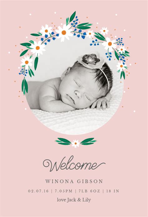 Design & Templates Stationery Editable Baby Announcement Template Photoshop Printable Card BA197 ...