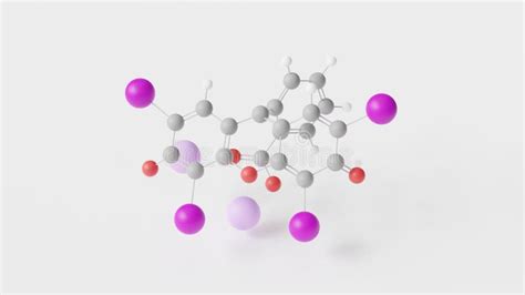 Erythrosine Molecule 3d, Molecular Structure, Ball and Stick Model ...