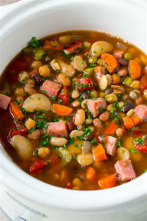 Ham and Bean Soup (Slow Cooker) - Dinner at the Zoo