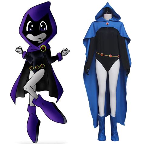 DC Comics Teen Titans The Raven Cosplay Costume Dress Adult Women's Halloween Cosplay Costume-in ...