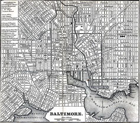 Antique Map of Baltimore from 1869 - baltimore maryland • mappery