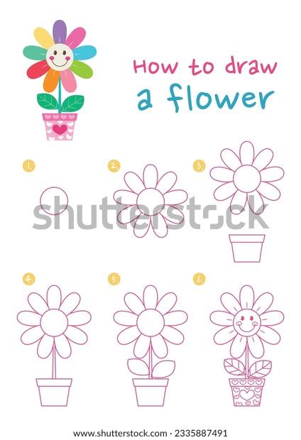 1,891 Step By Flower Drawing Images, Stock Photos & Vectors | Shutterstock