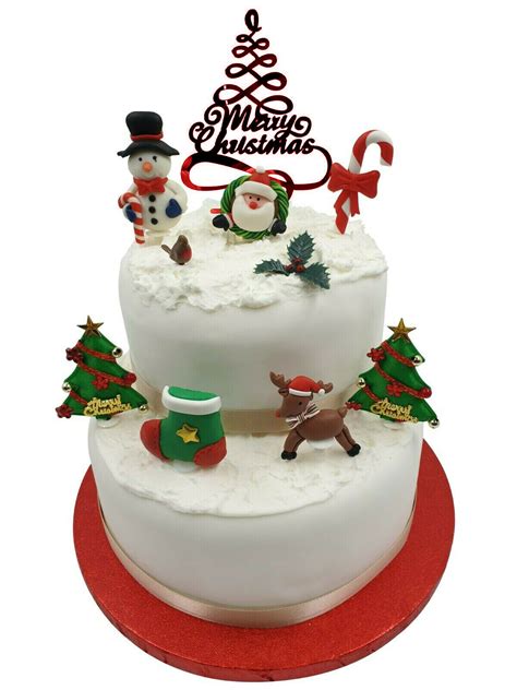 10 Piece Deluxe Christmas Cake Toppers - Evelay