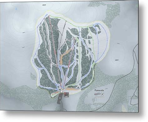 Pomerelle Ski Trail Map - Metal Print | Powderaddicts