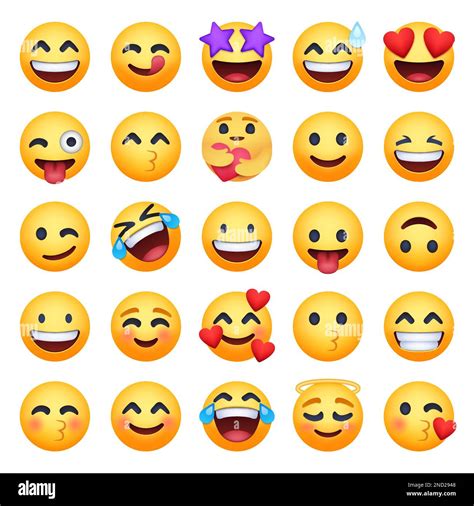 Set of Facebook emoji on a white background. Big set of 25 emoticon ...