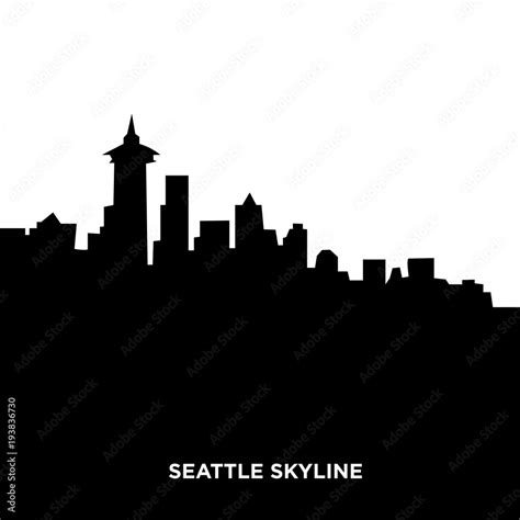 seattle skyline silhouette Stock Vector | Adobe Stock