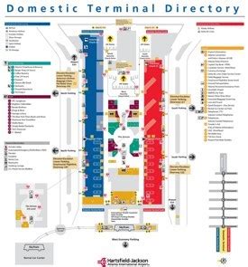 Atlanta Airport Terminal Map Delta Gates | Map of Atlantic Ocean Area