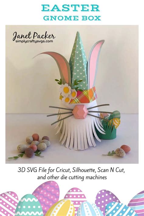 Easter Gnome Box by Janet – Simply Crafty SVGs in 2020 | Easter svg files, Easter crafts diy ...