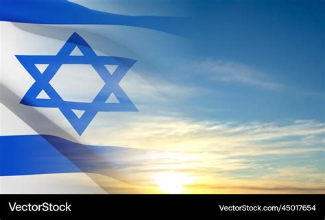 Israeli flag with a star of david Royalty Free Vector Image