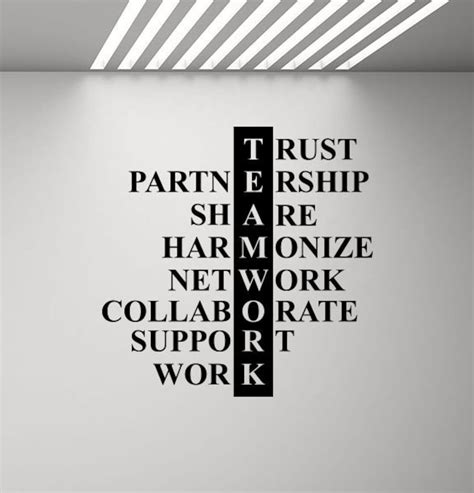 Teamwork Wall Decal Office Poster Office Sign Team Work Quote Motivational Vinyl Sticker ...