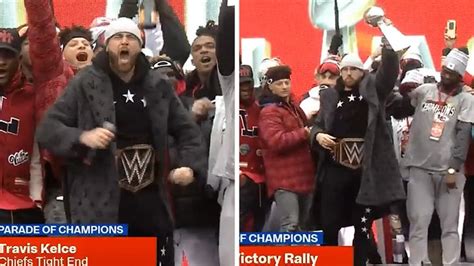 Travis Kelce Goes Full WWE Superstar, Gives Epic Speech At Chiefs Parade