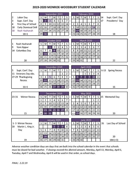 Perky Boces 2 School Calendar – Printable Blank Calendar Template