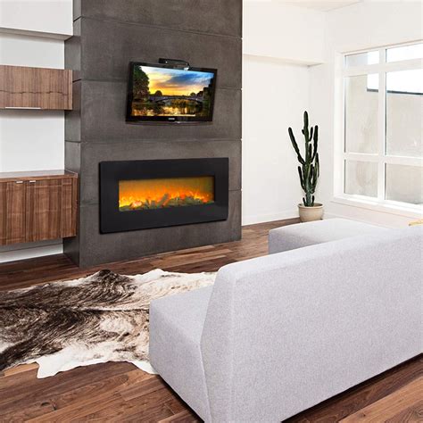 42" 1400W Electric Fireplaces Heater, Indoor Personal Electric Heater with Remote Control, Wall ...