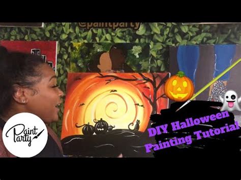 HALLOWEEN Paint & Sip at Home | DIY | Painting Tutorial - YouTube