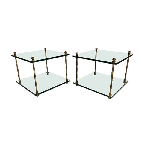 Mid-Century Italian Brass and Glass Side Tables at 1stDibs