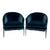 Mod Navy Blue Velvet Accent Chairs Pair | Chairish