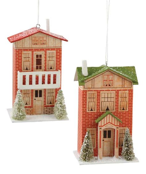 Dollhouse Ornaments | Putz House Christmas Ornaments - TheHolidayBarn.com