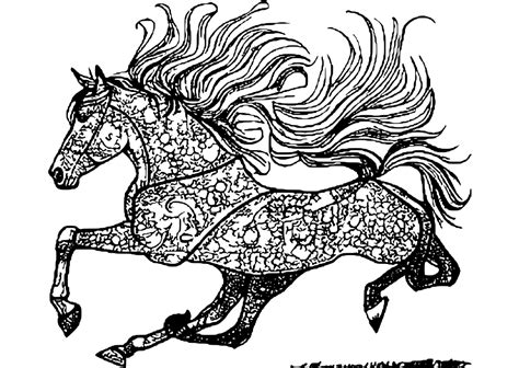 A Horse Running Coloring Page · Creative Fabrica